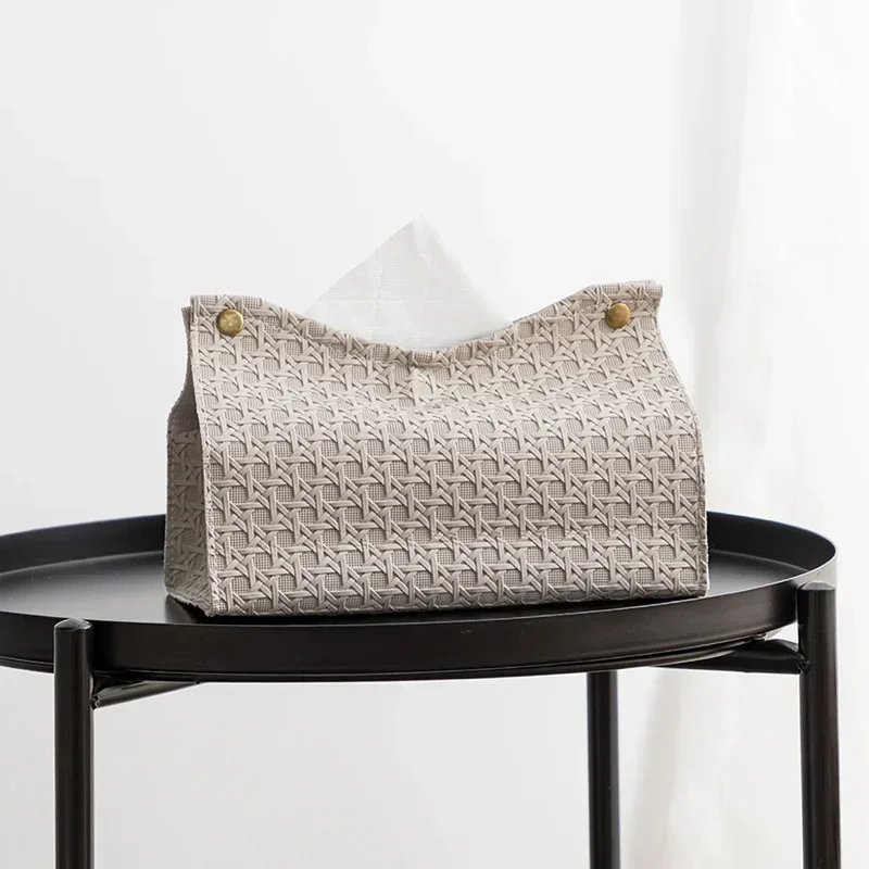 Tissue Box Leather Household Living Room Tea Table Kitchen Desktop Nordic Napkin Holder