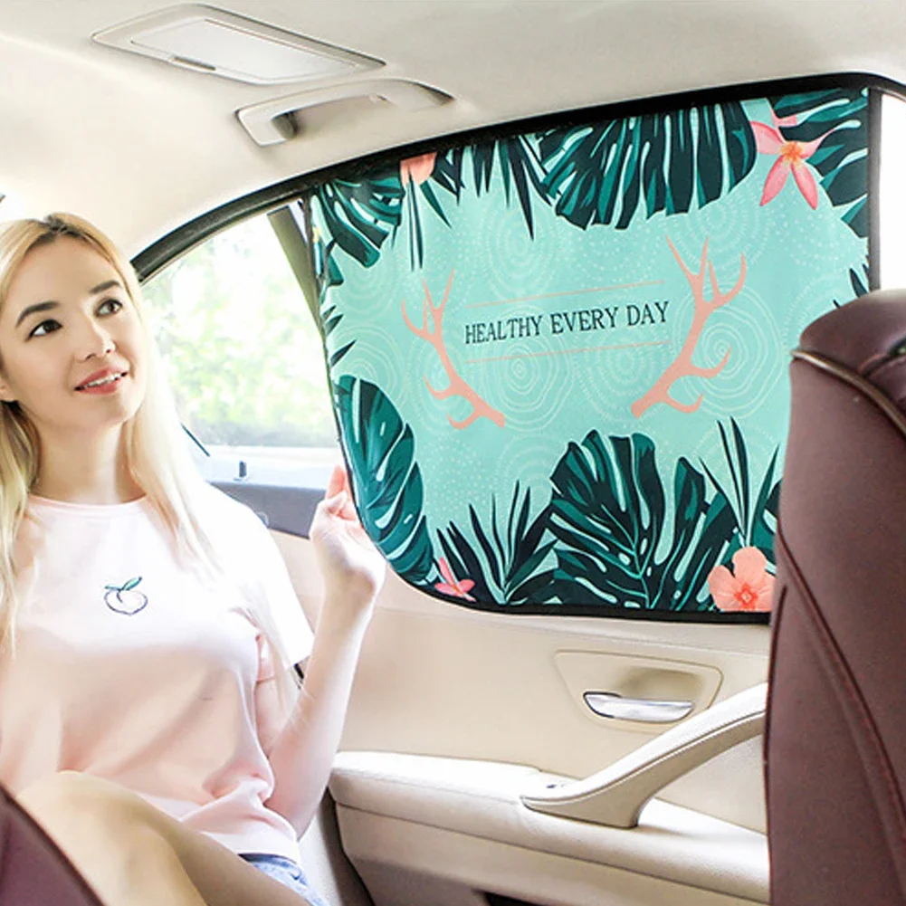 Car Window Magnetic Curtain Sunshade Cover Cartoon Side Window Sunshade UV Protection For Kid Baby Children
