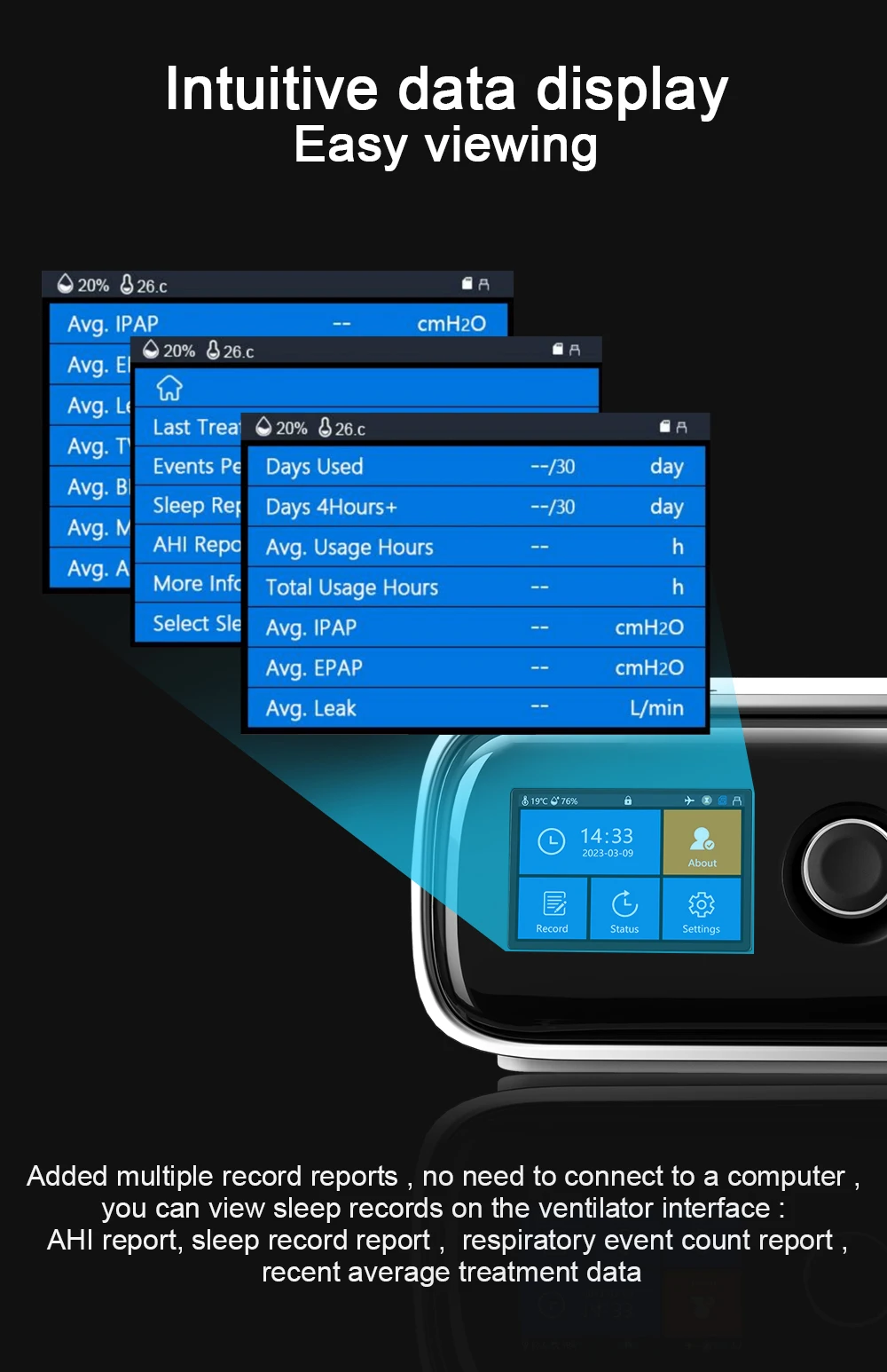 Resoxy 20A Auto CPAP Machine APAP Automatic Pressure Adjustment Sleep Machine with Mask for Anti Snoring Sleep Apnea OSA CSA