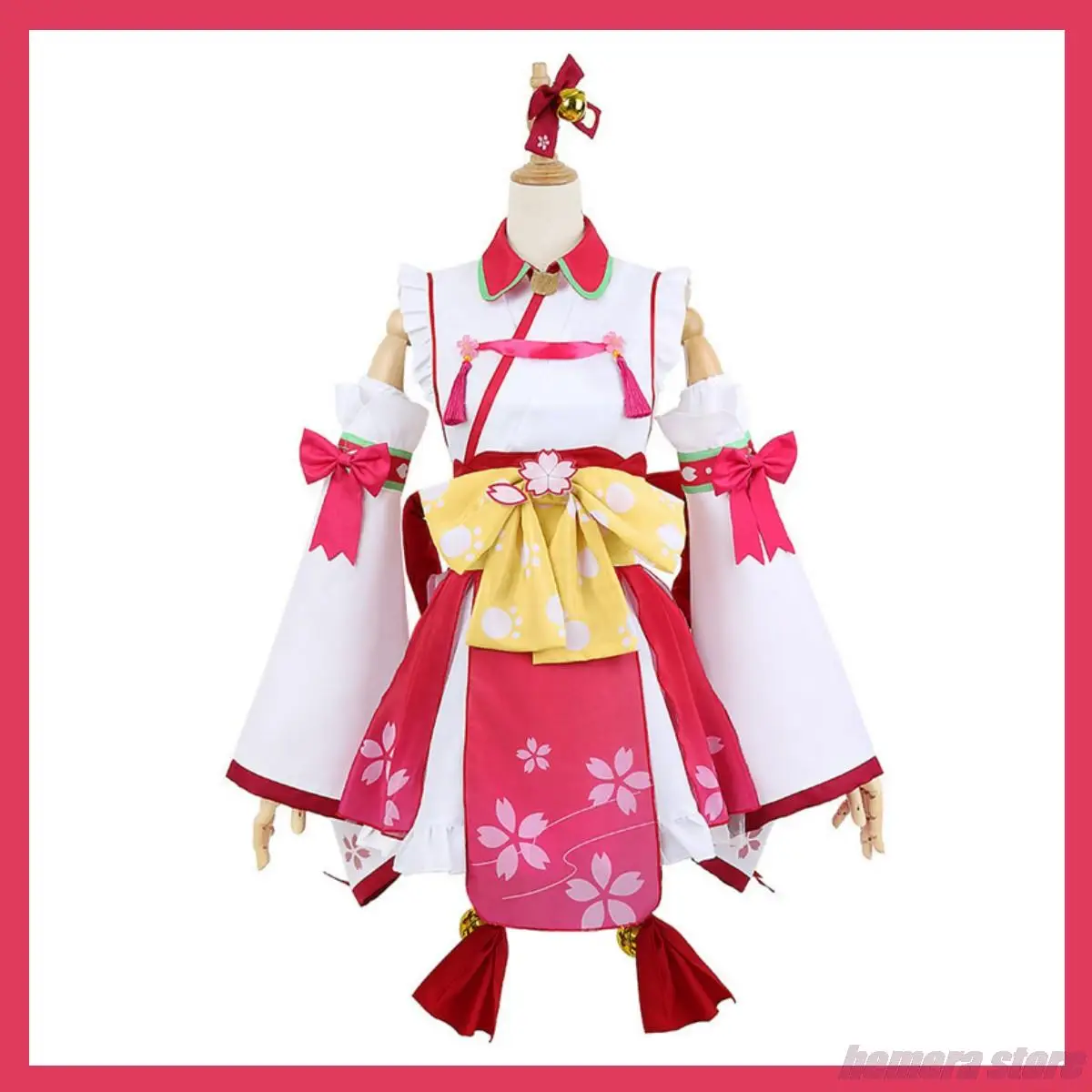 

Костюм для косплея Сакура Мико из аниме YouTube, кимоно в прямом эфире Hololive Miko, полный наряд для женщин, кавайный костюм на Хэллоуин