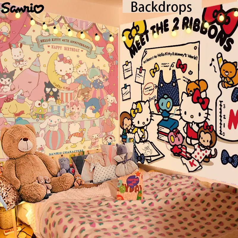 

Sanrio Cinnamoroll Hello Kitty Background Cloth Kuromi My Melody Hanging Cloth for Photo Studio Instagram Still Life Shooting