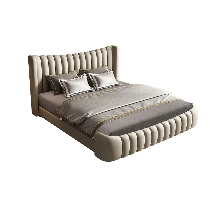 Nordic Wood Couple Bed Queen Size Multifonction Modern Lounge Bedroom Bed Storage Space Camas De Casal De Luxo Home Furniture wooden bed