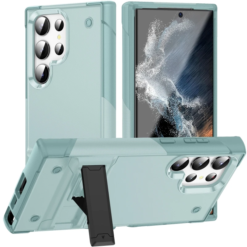 Shockproof Armor Protective Cover With Stand Phone Case For Samsung S24 S23 S22 S21 S20 Plus Ultra FE S10 3