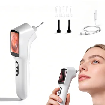 Otoscopio Digitale con Schermo IPS, Telecamera Auricolare Intelligente HD 720p, Strumento per la Rimozione del Cerume con Telecamera