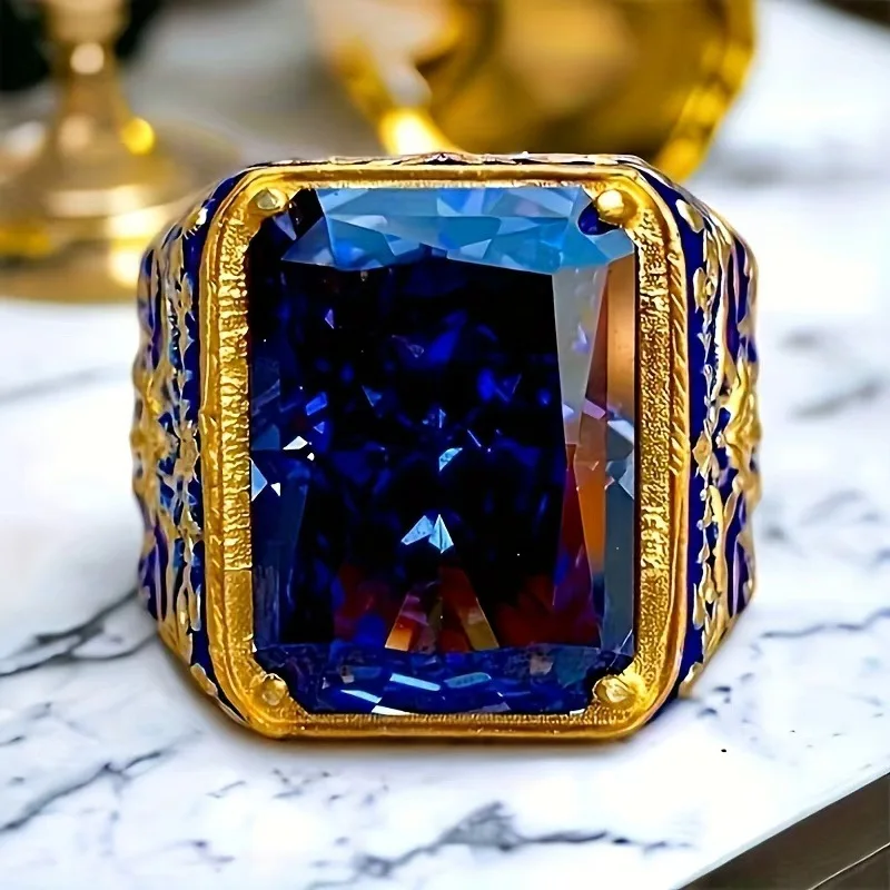 Wholesale of oval-shaped men's rings set with obsidian and agate rings from the manufacturer 5