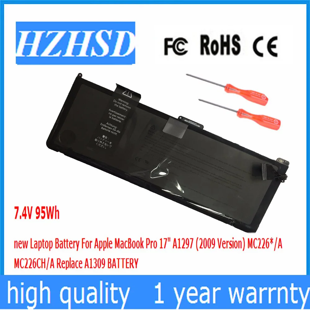 

7.4V 95WH New Original Laptop Battery A1309 for APPLE MacBoook Pro 17" mid 2010 L2009 MACBOOK 17" A1297 MC226