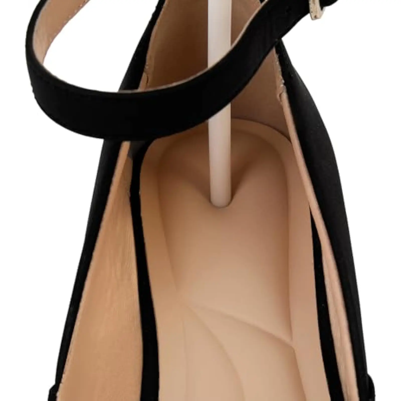 Women's Ballet Flats: Pointed Toe Low Wedge with Ankle Strap – Comfortable Dressy Shoes for Casual Parties, Business Work, and S 3