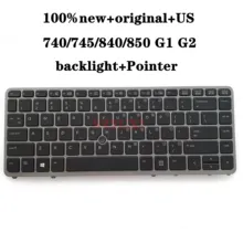 Teclado de portátil para HP EliteBook 100% G1 840 G1 850 G2 850 G2 840 740 G1 G2 ZBook 14 W/ Pointer Silver 745-001, nuevo de EE. UU., 762758