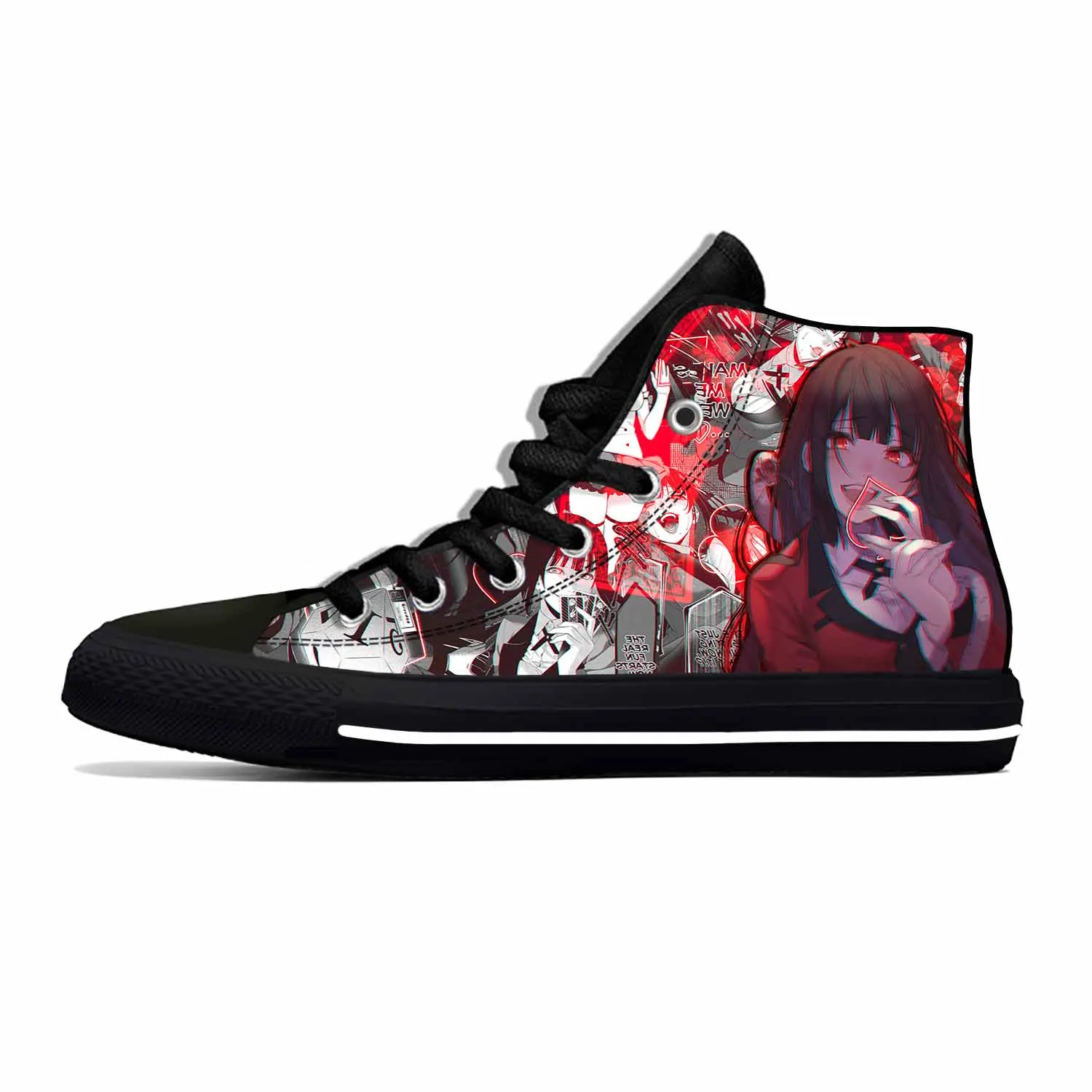 

Аниме мультфильм манга комикс Kakegurui Jabami Yumeko повседневные тканевые туфли высокие легкие дышащие 3D печати мужские женские кроссовки