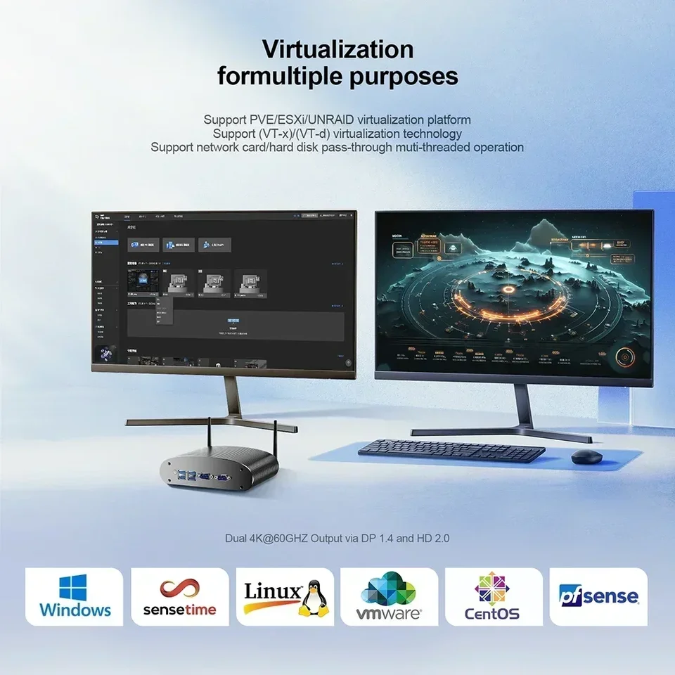 Chatreey Fanless Industrial Mini PC intel N100 Win 11 pro Desktop