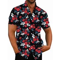 Men's Shirt For Men 3D Printed Flower Hawaiian Summer New Fashion Beach Shirt Comfortable Top Blouse Short Sleeves Streetwear 1