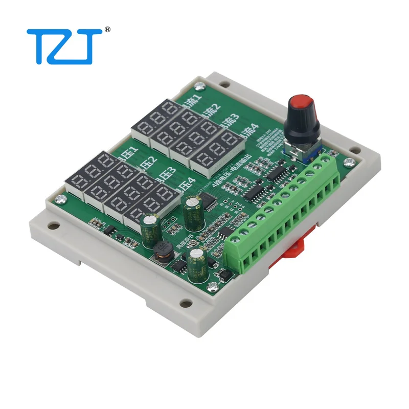 TZT 0-10V/0-25mA 4채널 전류 전압 신호 발생기 모듈 밝기 조절 가능 LED 신호 수집기