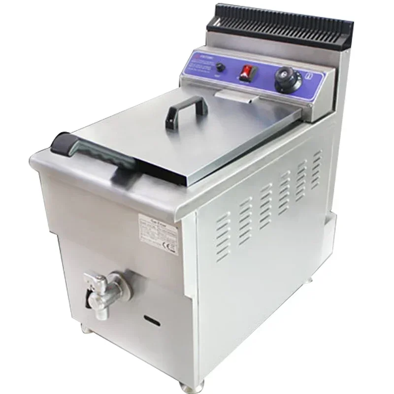 18L Single Cylinder French Fries Fryer Desktop LPG Fryer with Oil Valve Fried Chicken Equipment GF-181V Gas