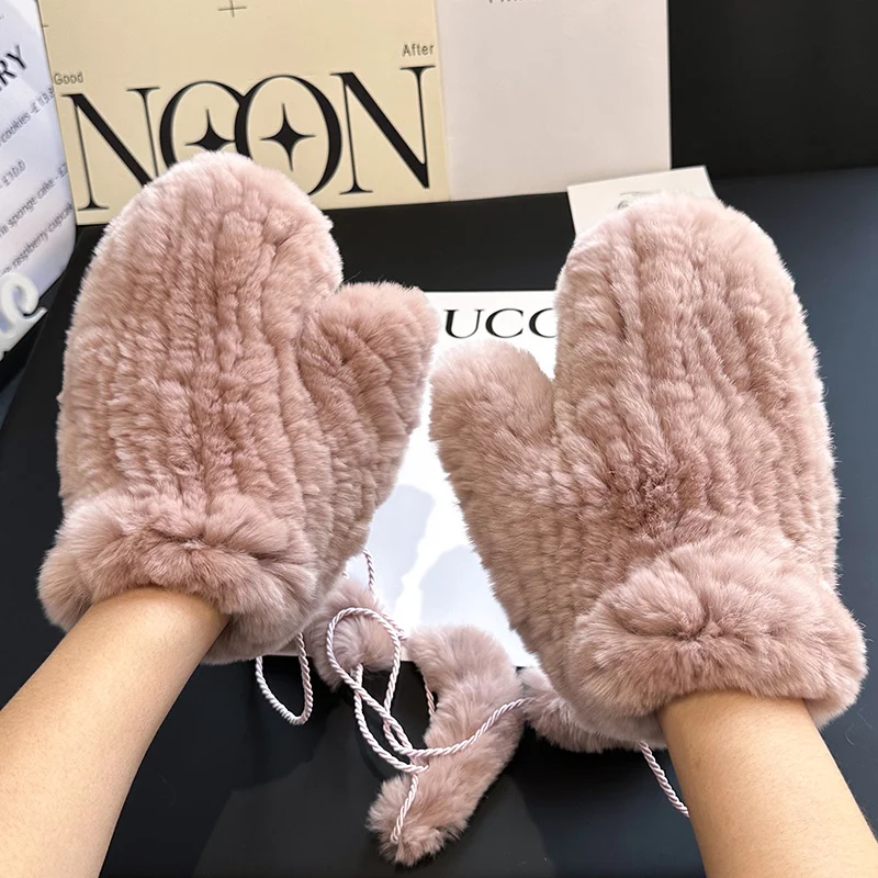 

Women Gloves Rex Rabbit Fur Gloves Warm Fur Gloves Natural Fur Gloves Warm Knitted Genuine Fur Gloves Female Real Fur Gloves
