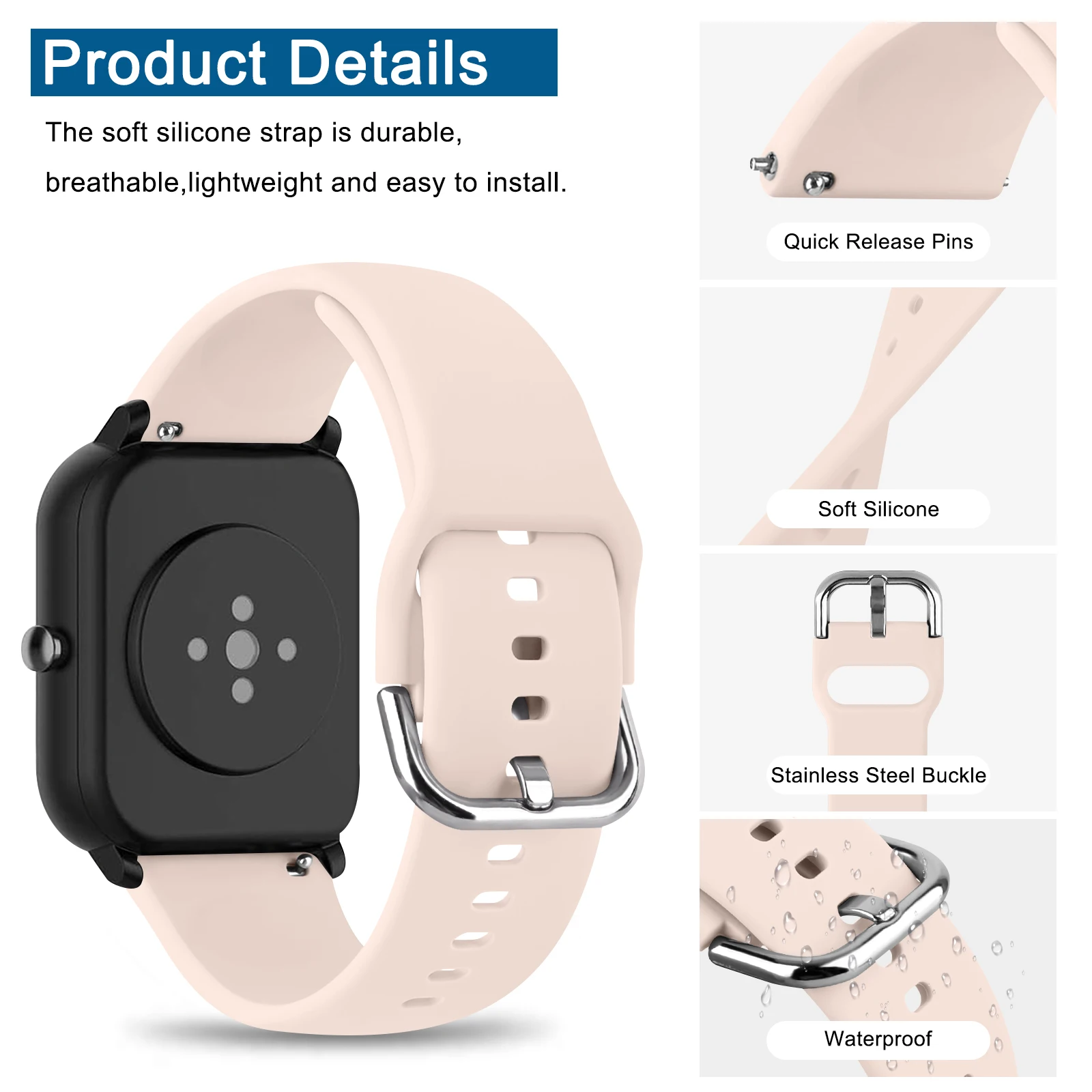 20mm Premium Silicone Watch Band Strap - Universal Fit