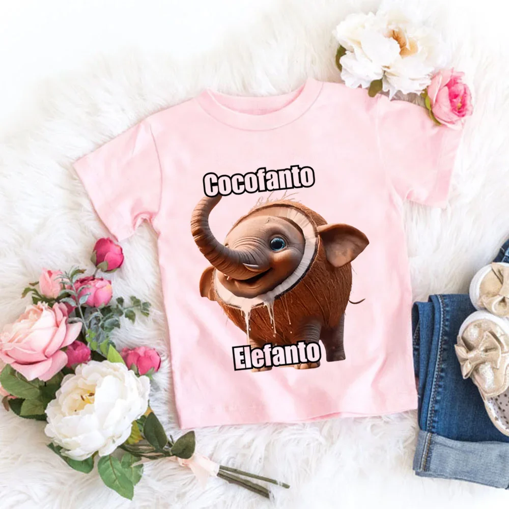 이탈리아 브레인롯 동물 키즈 밈 귀여운 티셔츠 여름 티셔츠 Tung Tung Tung Sahur 재미있는 의류 상의