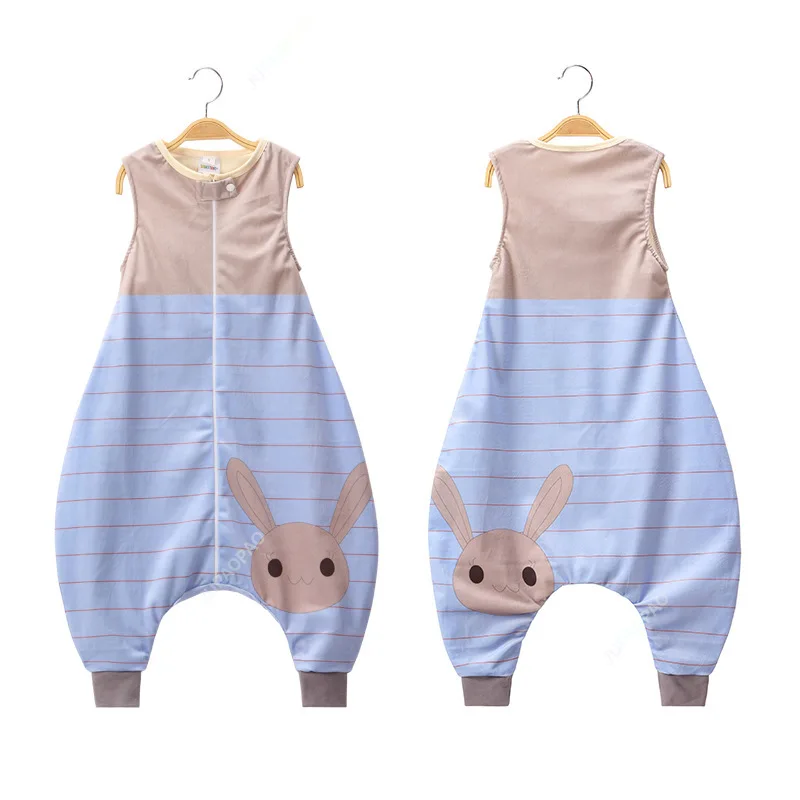 

New Blue Rabbit Four Seasons Sleeveless Split Leg Sleeping Bag Universal Breathable and Comfortable Children's Home Clothing