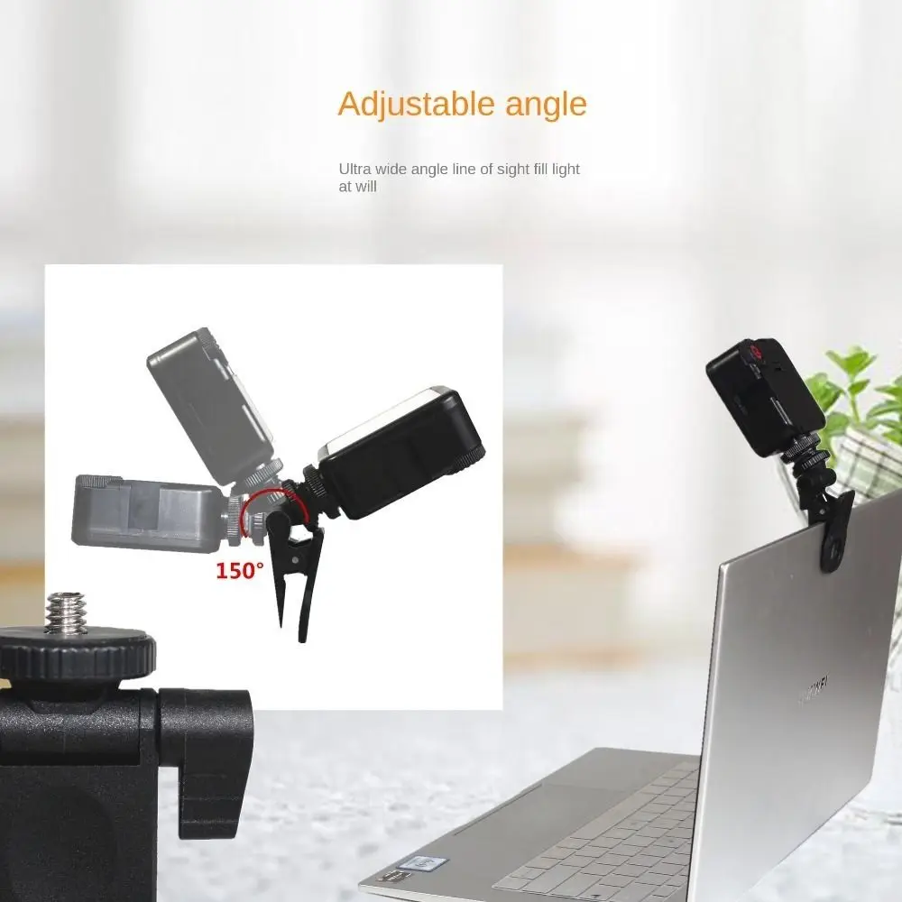 Portable Mini Selfie Fill Light Clip Universal Camera Flash Holder Expansion1/4 Screw Mount Photography Lamp Mount Clamp