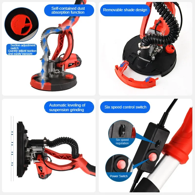 Long Pole Wall Grinding Machine Triangular Wall Inner Angle Grinder Putty Polishing Machine Double Disc Sander