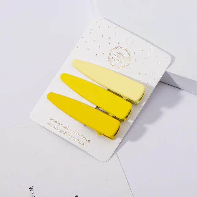 Metal Geometric Hair Clip Solid Colorful Girls Hairpins 3pcs/Set Elegant Star Round Barrette for Women Fashion Hair Clips 2022 26