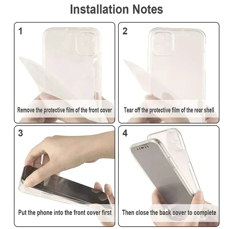 Clear 360 Full Wrap Transparent Phone Case with Enhanced Protection
