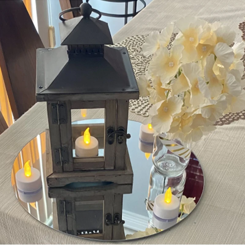 12 Specchi Rotondi In Acrilico Nero 25,4 Cm - Centrotavola Decorativi Per Matrimoni, Feste, Baby Shower - Spessore 1mm Con Kit Di Montaggio
