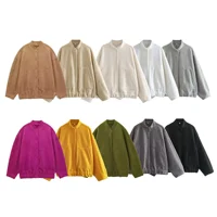 Loose Casual Jacket Street Y2K Stand Collar Hidden Button Multi-Color Hot Sale Of The Season Spring Autumn Women's Polyester Fib