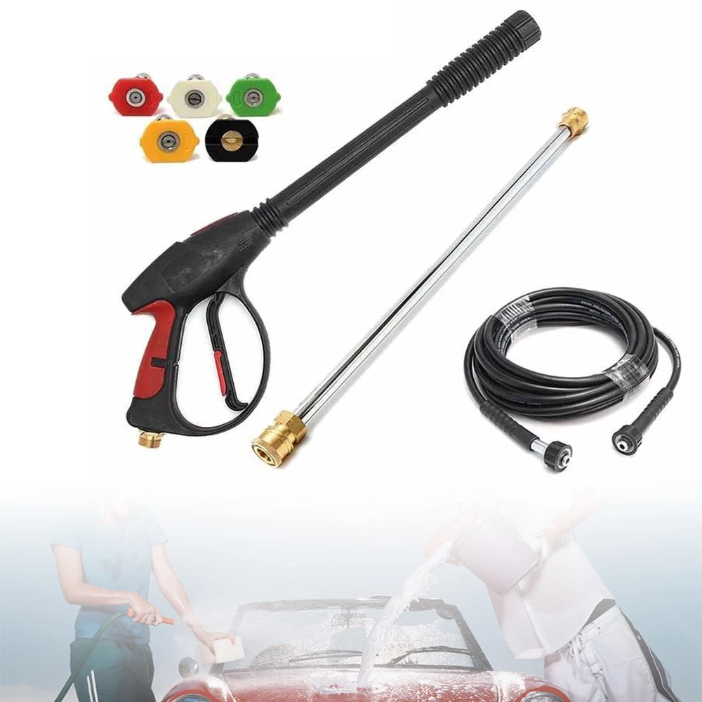 3000PSI High Pressure Car Power Washer Spray Gun Wand Lance Nozzle Tips Hose Kit car water washer high pressure hose foam sprayer foam nozzle soap dispenser