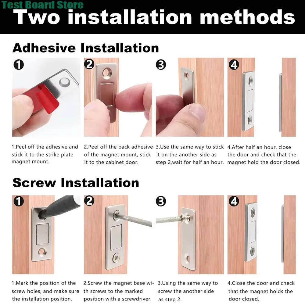 1Pce Cabinet Magnetic Catch, Drawer Door Magnets With Strong Adhesive, Cabinet Latch Magnetic Closures for Kitchen Door Closing