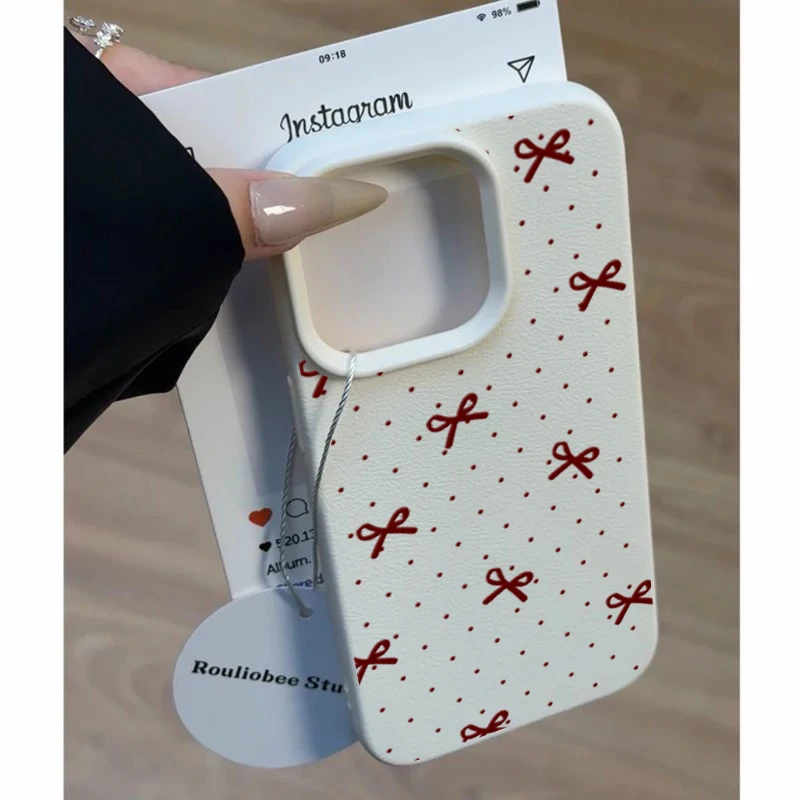Charming Love Heart Bow Phone Case Collection