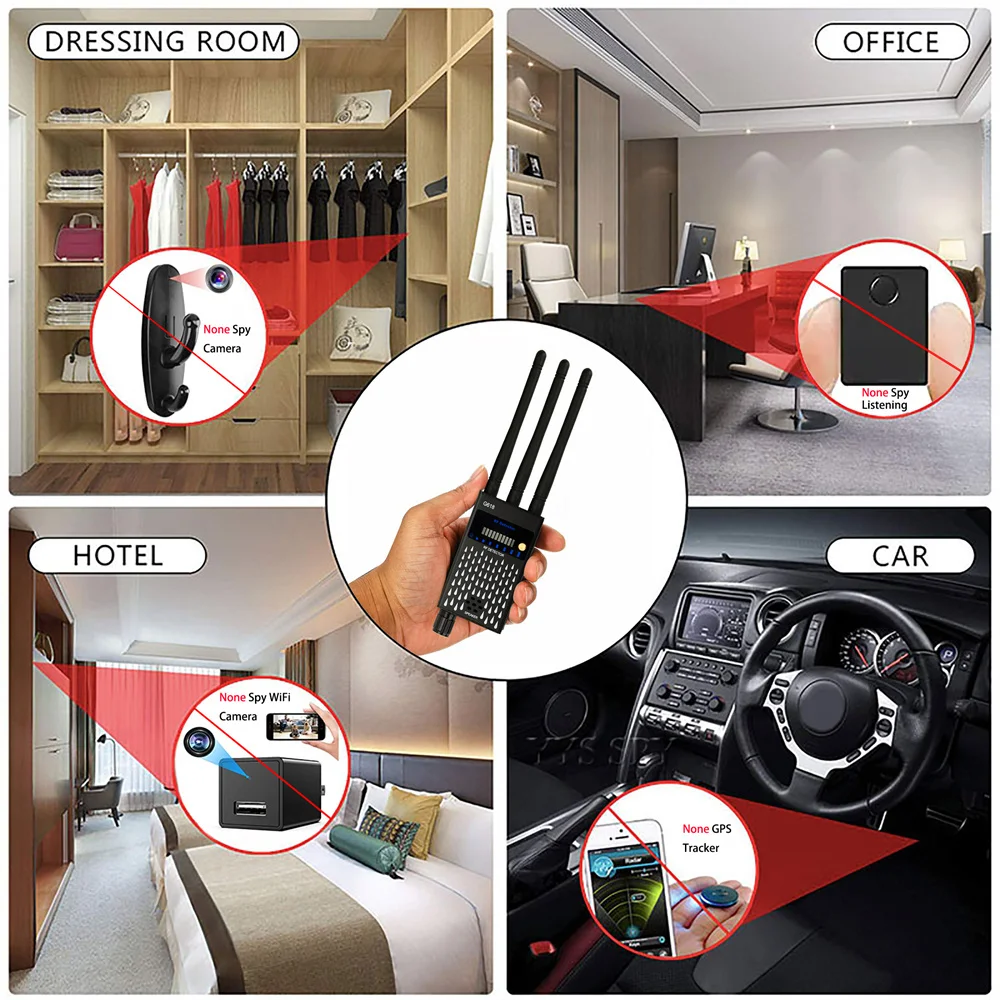 G618 Hidden Camera Detector Bug Wireless RF Signal Anti Spy Candid Pinhole Mini Camera Finder Magnetic GPS Tracker GSM Scanner