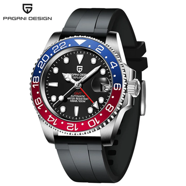 2021 New PAGANI DESIGN Men's GMT Watch Luxury Sapphire Ceramic Bezel Automatic Mechanical Watch Stainless Steel Waterproof Clock 