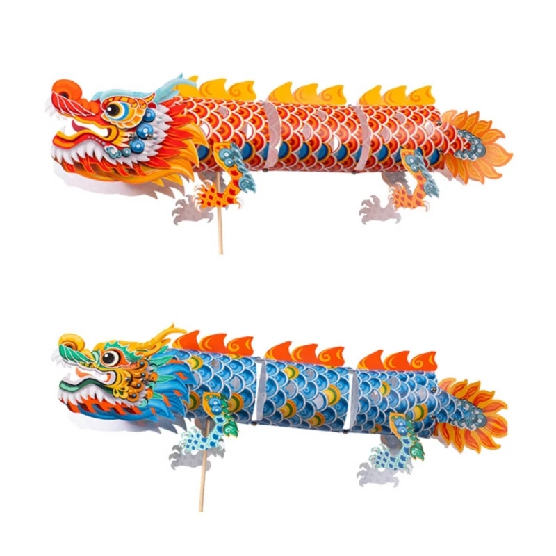 

3D Paper Dragon Lanterned DIY Dance Dragon Making Kits Chinese New Year Dragon Decorations Handheld Dancing Dragon Toy