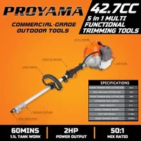 42.7cc 5 in 1 Multi Functional Gas Trimming Tools Hedge Trimmer Weed Eater Brush Cutter Pole Saw Kit- EPA Certificated Engine- 2
