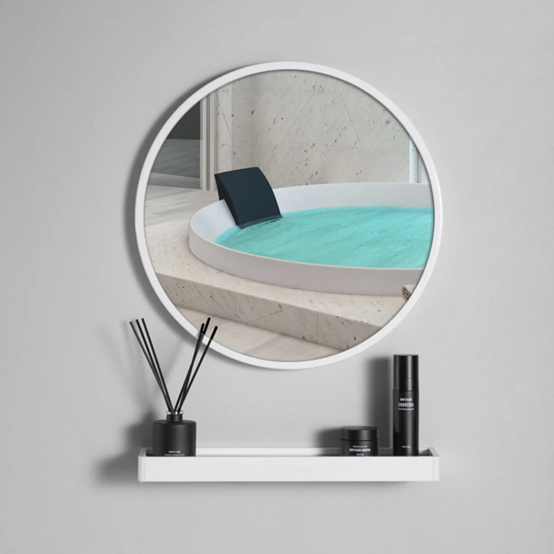 Makeup Mirrors Lights Shower Bathroom Anti Self Adhesive Wall Round