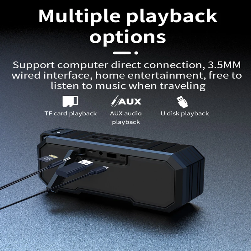 X8ワイヤレスbluetoothスピーカー8ワット2スピーカーIpx7防水led電源