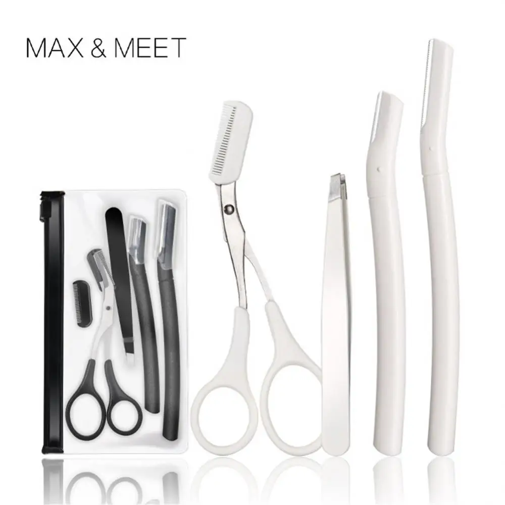 New Eyebrow Trimming Knife Macro Eyebrow Trimming Knife Eyebrow Trimming Clip Four-piece Eyebrow Trimming Tool 6