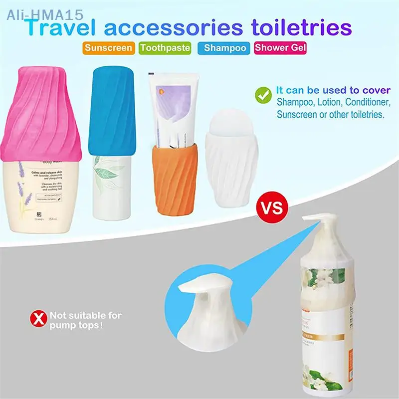 Leak Proof Cover Silicone Cosmetic Leakproof Sleeve Toiletries Container Shampoo Conditioner Bottle Anti-leak 3
