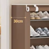 Dust-proof Shoe Rack Multi-layer Simple Sneakers Rack Economical Indoor Strong Load-bearing Space Saving Fabric Storage Shelf 4