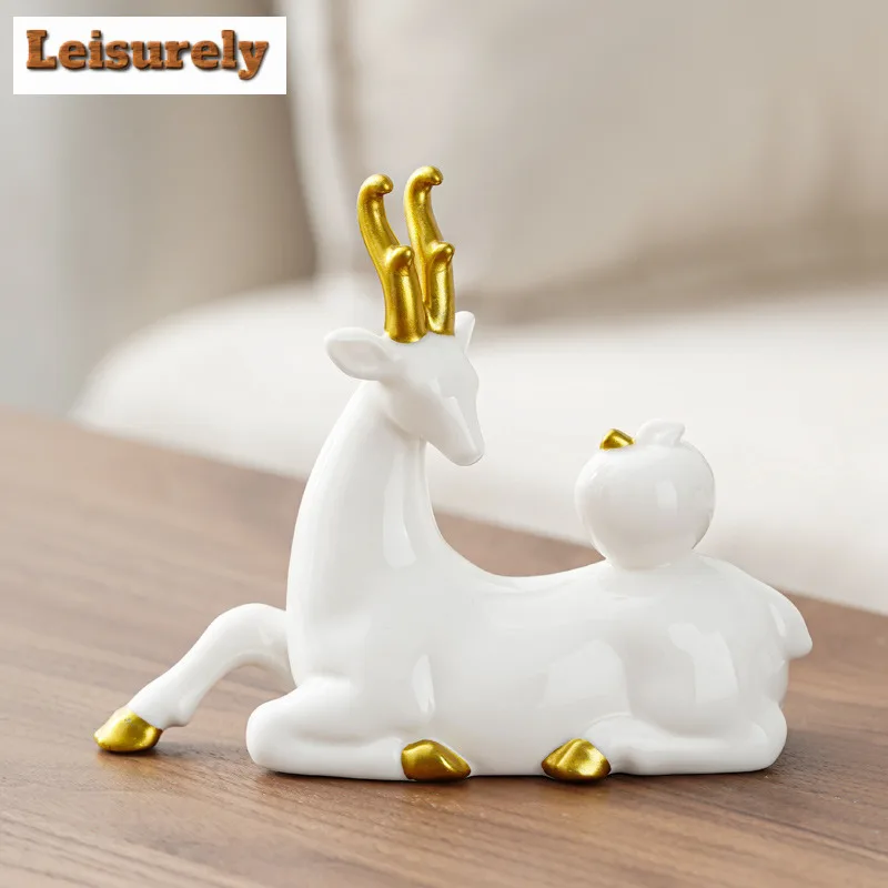 Safe Journey Deer Tea Pet Antique Fish Tank Landscaping Tea Figurine Play Toys Tea Statue Ornaments Tea Table Accessories Craft