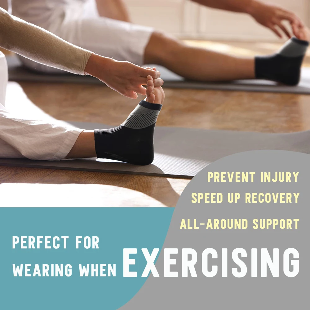 1Pair Ankle Brace Compression Sleeve for Women Men Foot Brace for Neuropathy Pain Achilles Tendonitis & Plantar Fasciitis Relief ankle support ankle support brace