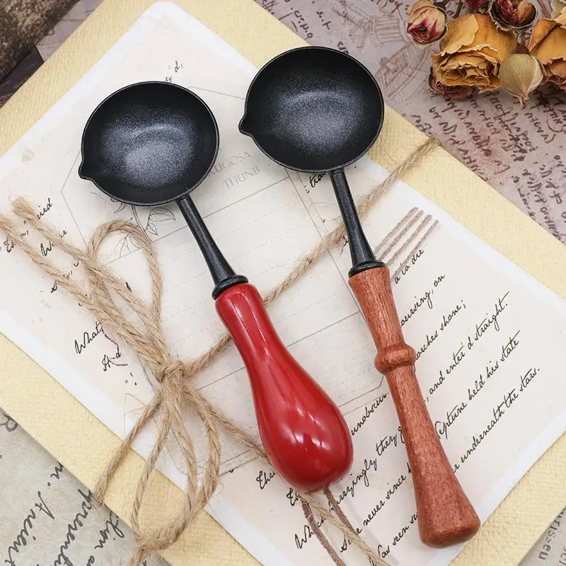 Wax Seal Stamps Spoon Vintage Frosting Non-Stick Spoons Fire Paint Wax Particle Melting Firing Wedding Scrapbooking Crafts Tools wax sealing spoon wax seal stamp wax seal stamp set