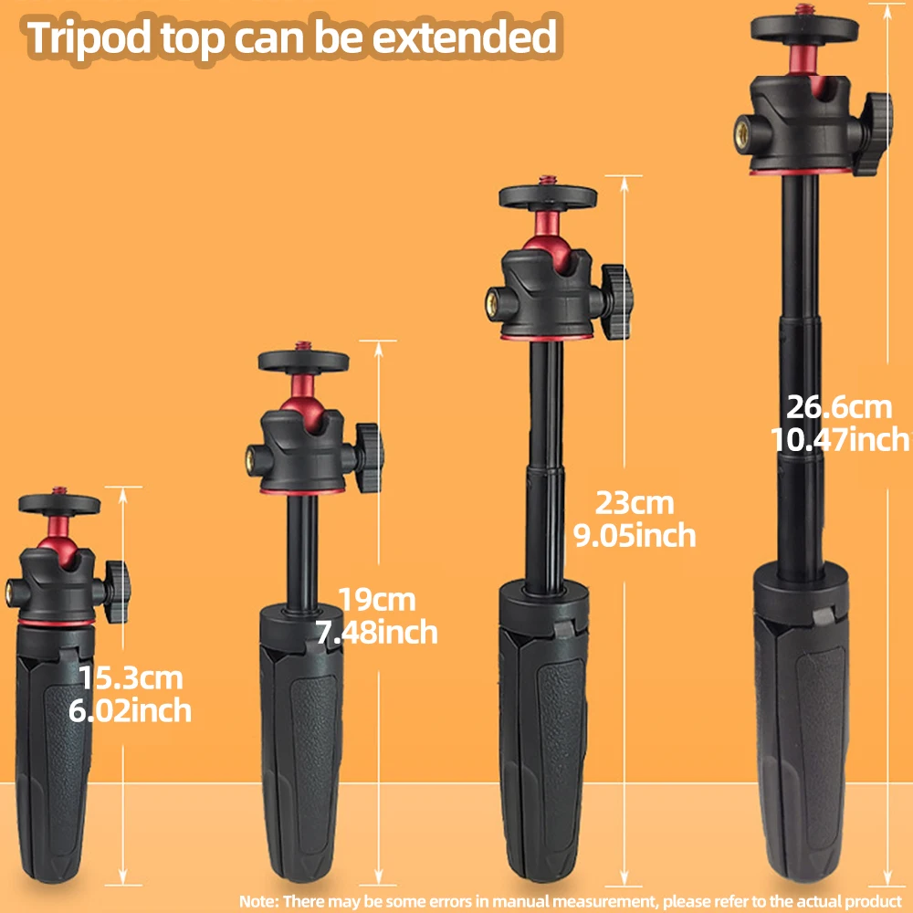 Extendable Mini Camera Tripod 360&deg; Ball Head Portable Vlog Travel Selfie Stick Handle Grip for GoPro Insta360 DJI SLR