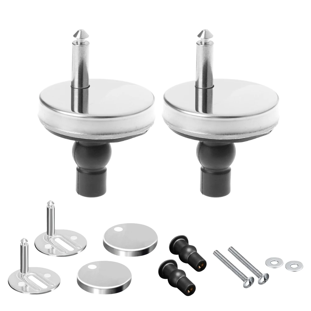 Toilet Seat Hinges 2x Stainless Steel 5.5CM Toilet Seat Cover Base Connection Expansion Bolt Fixing Hinges Bathroom Accessories