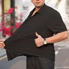 Summer Men Shirt Dress Ice Traceless Elasticity Oversize 6XL 7XL 8XL 10XL Plus Size Formal Short Sleeve Designer High Quality 3