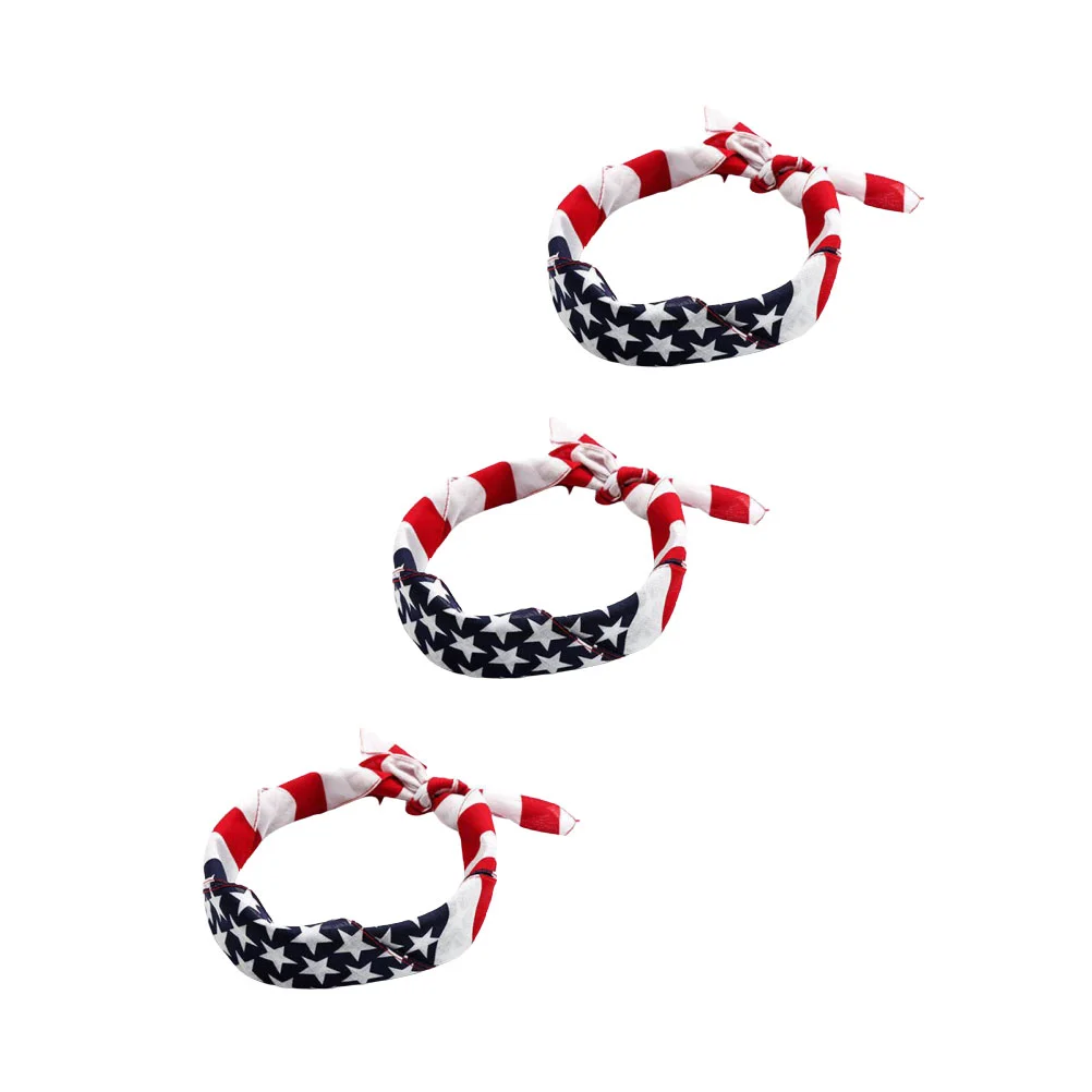 3pcs USA Flag Headscarf Flag Bandanas American Flag Headband Hip Hop Headscarf Patriotic Headwear 4th of July Confederate 3