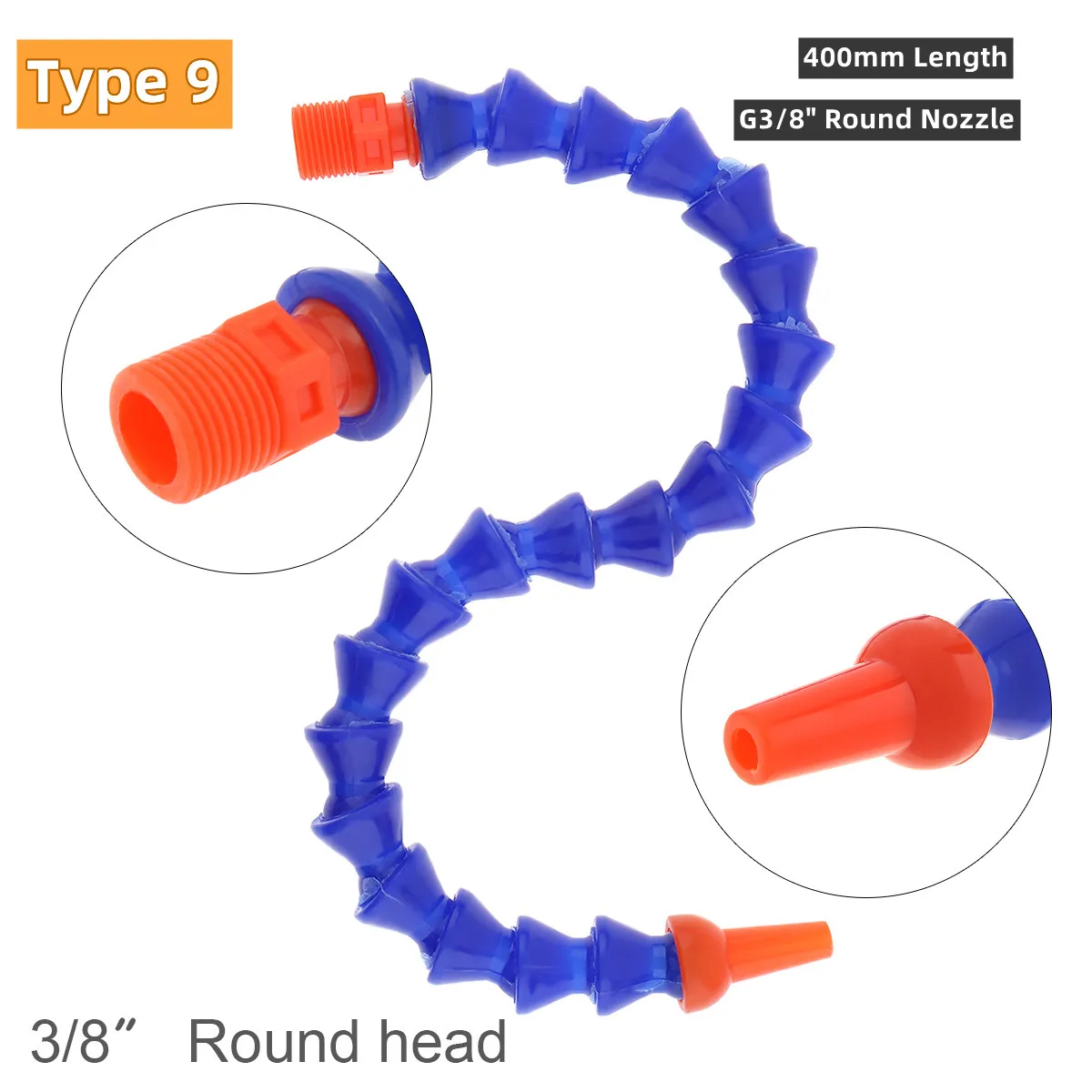 G1/4 G3/8 G1/2 Kunststoff flexibles Wasser-Öl-Kühlrohr mit Flachkopf / runder Düse für CNC-Maschine / Fräsen / Drehmaschine – Detail 19