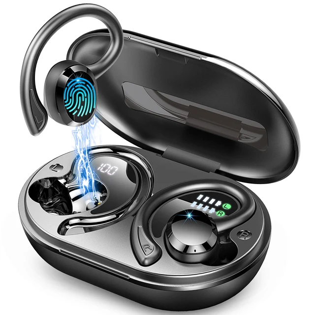 Auricolari wireless, auricolari Bluetooth 5.3 bassi stereo, microfono in-ear con cancellazione del rumore, auricolari sportivi impermeabili IP7, riproduzione 40 ore. 1