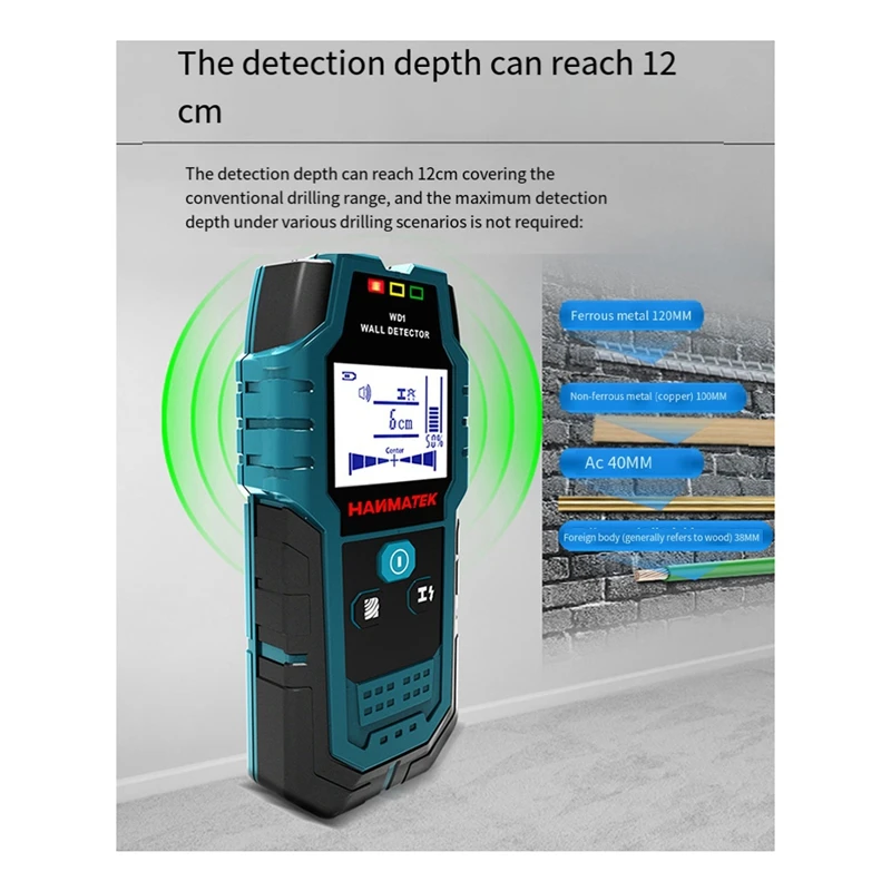 HANMATEK SF1 Stud Finder Wood Studs Metal Detecion Detection Of Live Cable Metal Measurement Finder Wall Detector Scanner