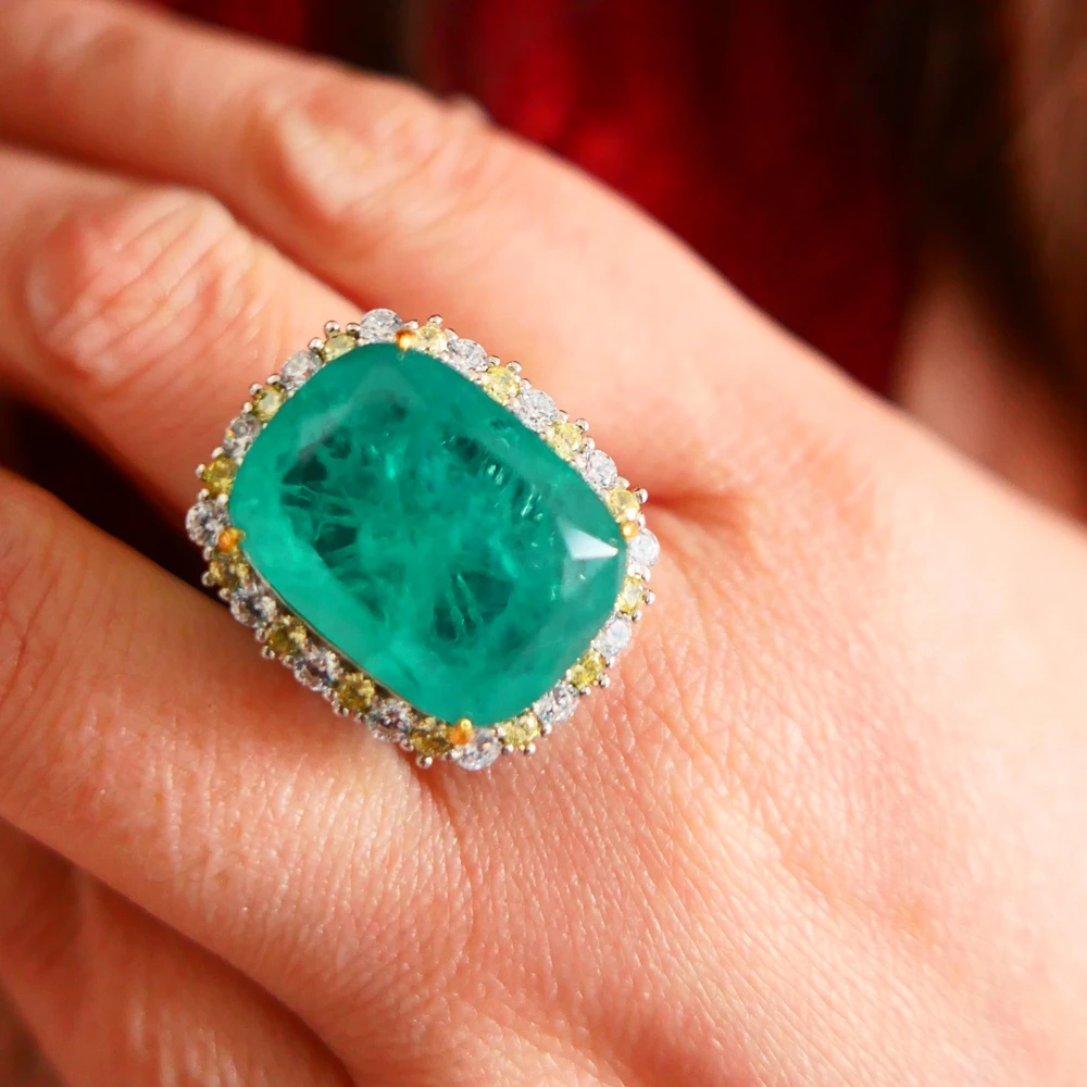 STERLING RUBY CHRON 美品 KARMA KQDANCE 925 Sterling Silver With Green Red Large 21 Carat
